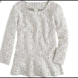 J. Crew Lace Peplum Top